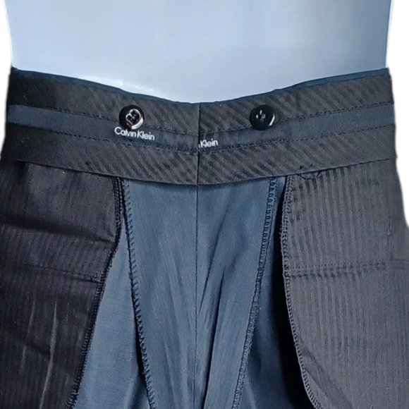 Calvin Klein Mens Dress Pants 36 Navy Straight Leg Pockets Suspender Button This - Picture 5 of 5